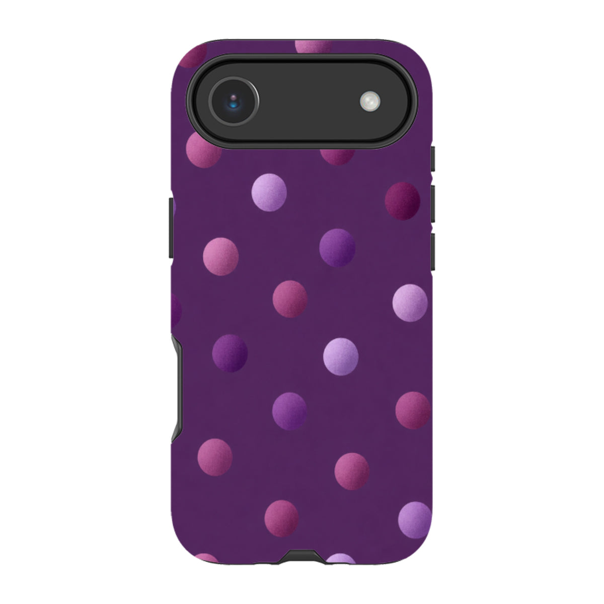 iPhone Tough Case - Purple Polka Dot