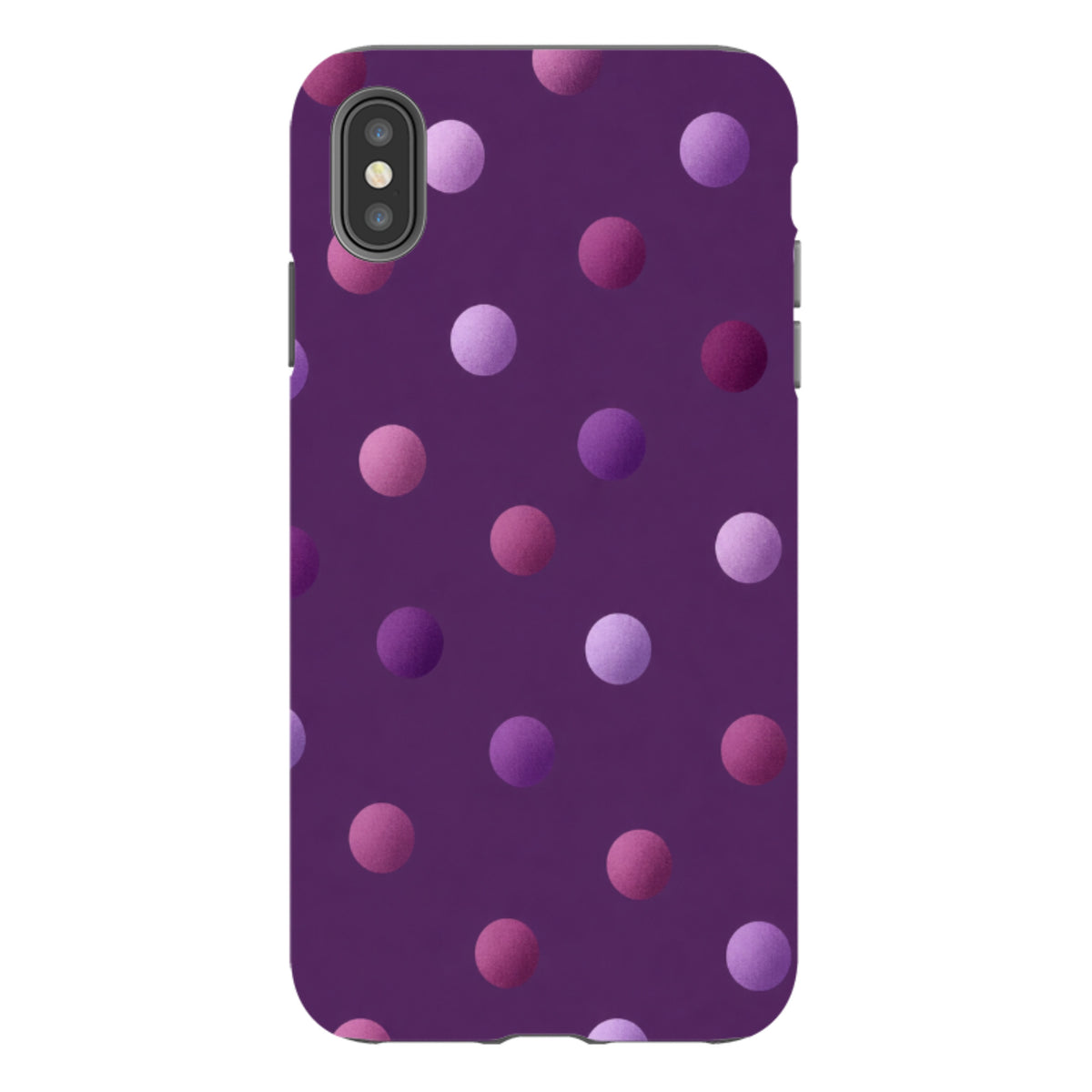 iPhone Tough Case - Purple Polka Dot