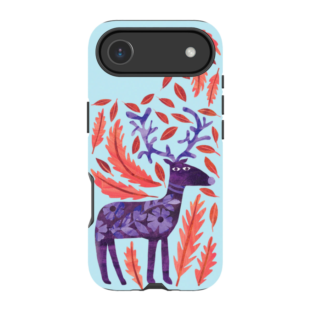 iPhone Tough Case - Purple Reindeer By Tracey English