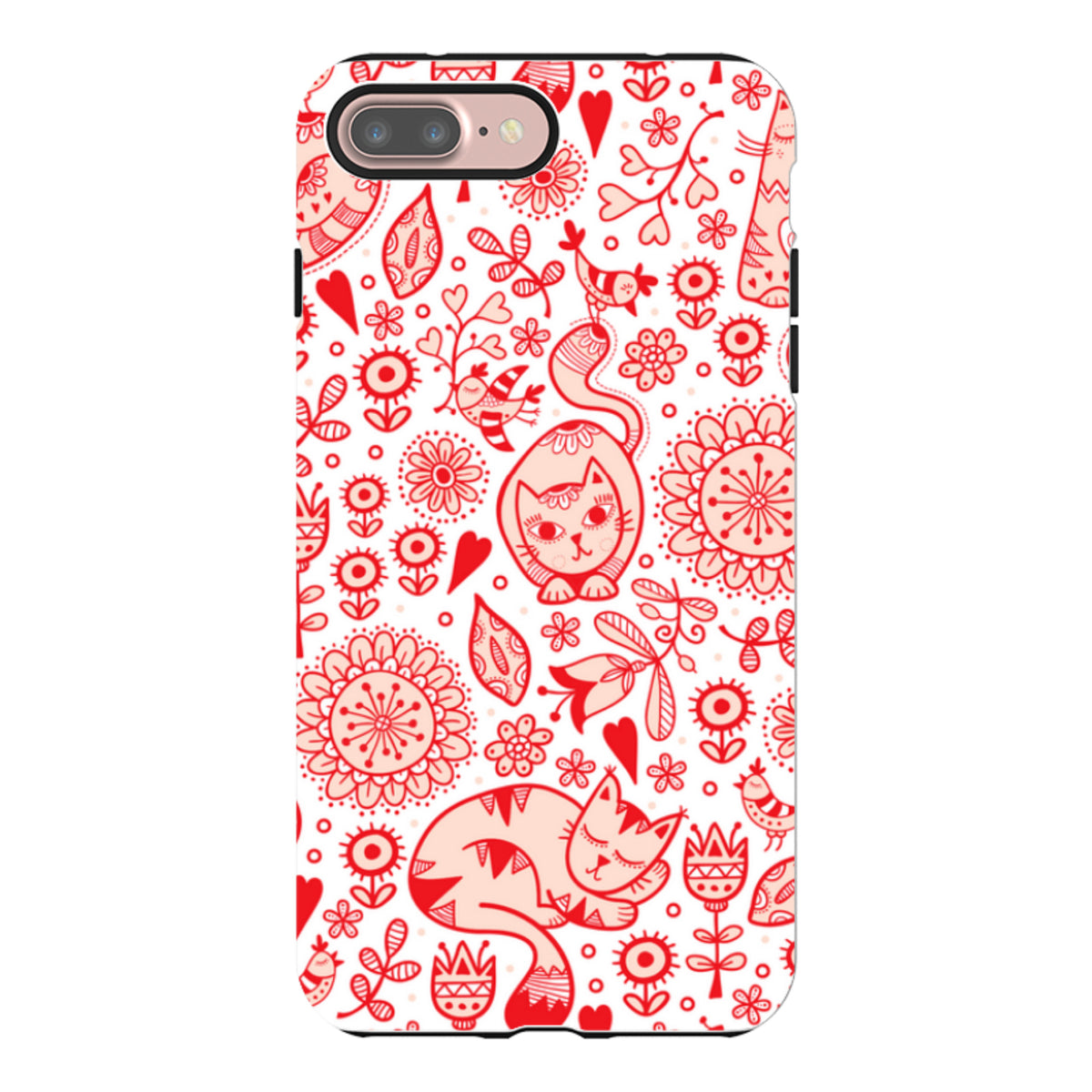 iPhone Tough Case - Red Cats By Suzy Taylor