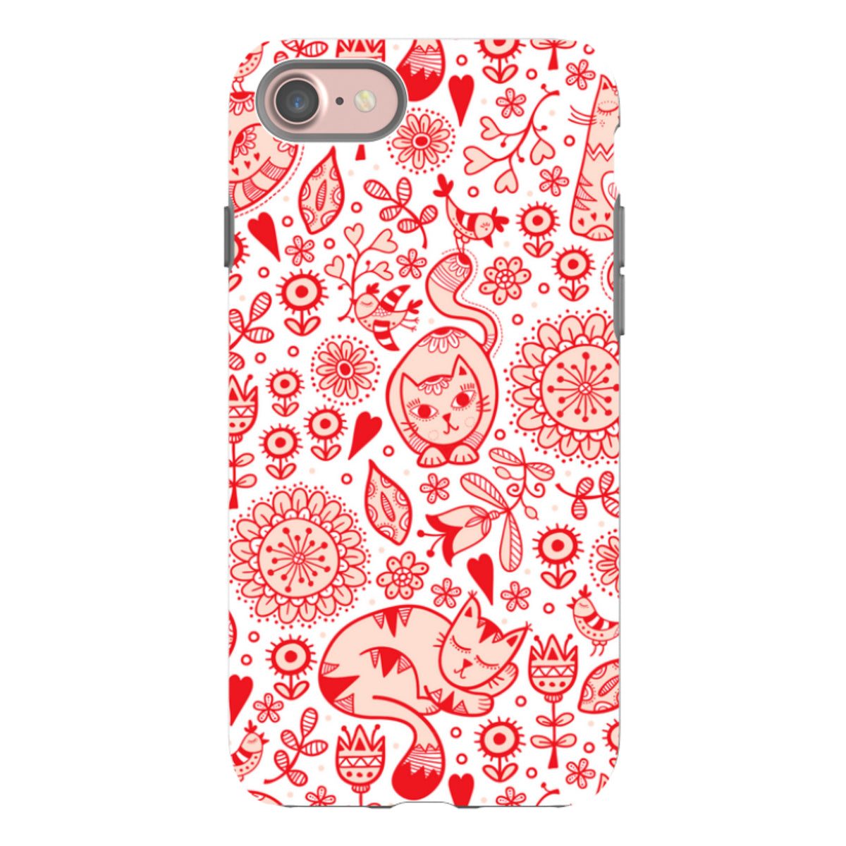 iPhone Tough Case - Red Cats By Suzy Taylor