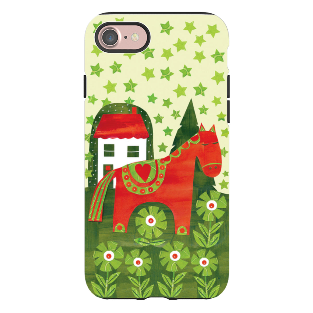 iPhone Tough Case - Red Dala Horse By Tracey English