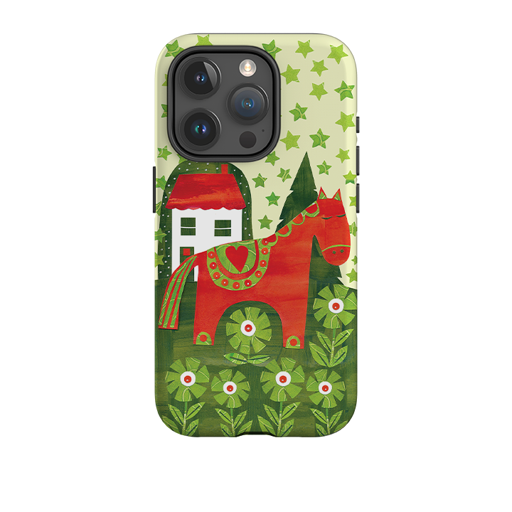 iPhone Tough Case - Red Dala Horse By Tracey English
