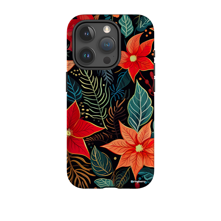 iPhone Tough Case - Red Winter Floral