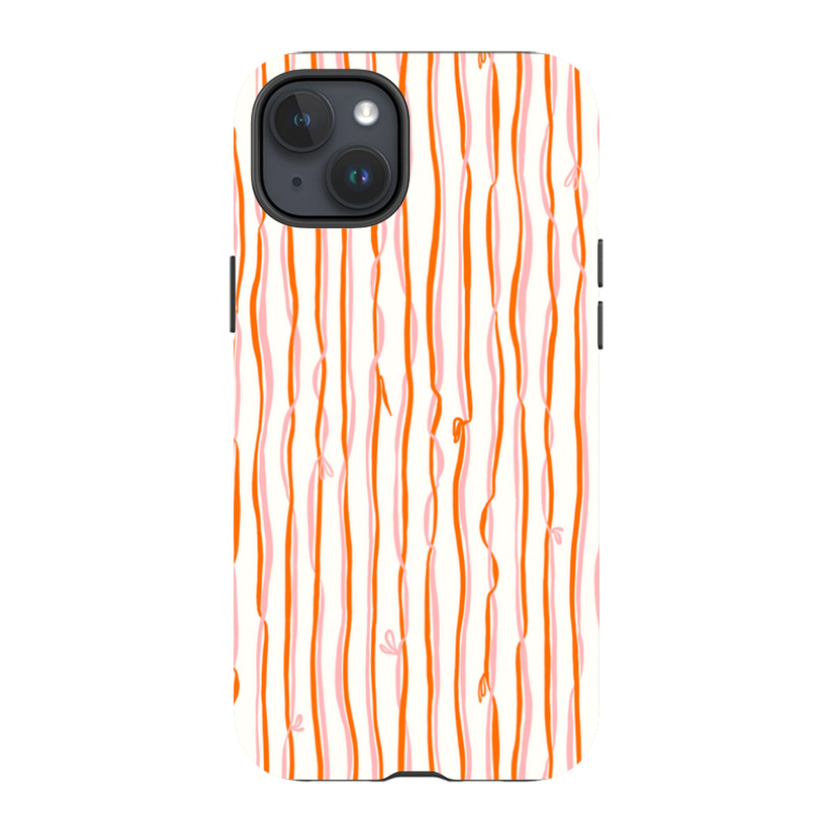 iPhone Tough Case - Ribbons orange and pink By Katherine Quinn