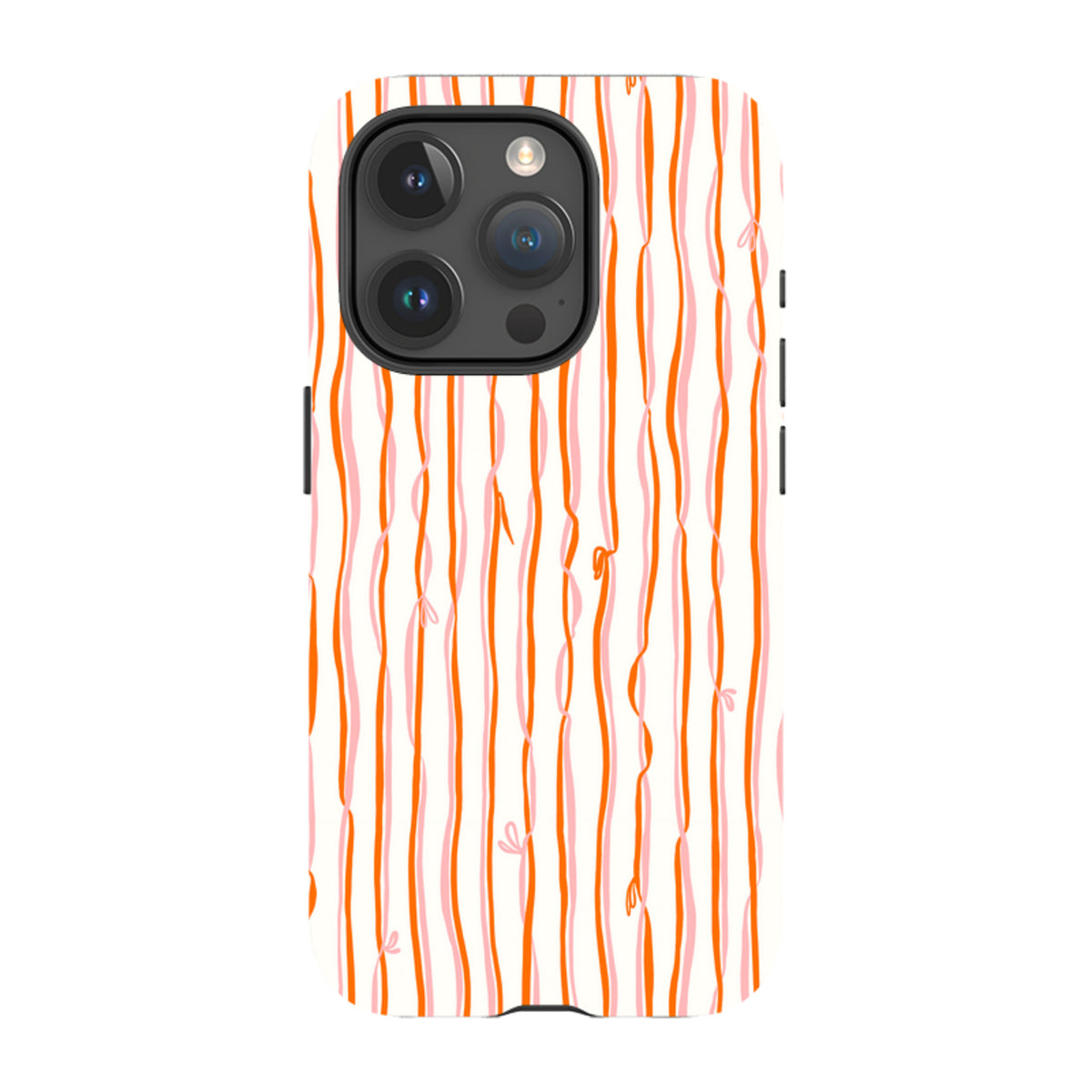 iPhone Tough Case - Ribbons orange and pink By Katherine Quinn