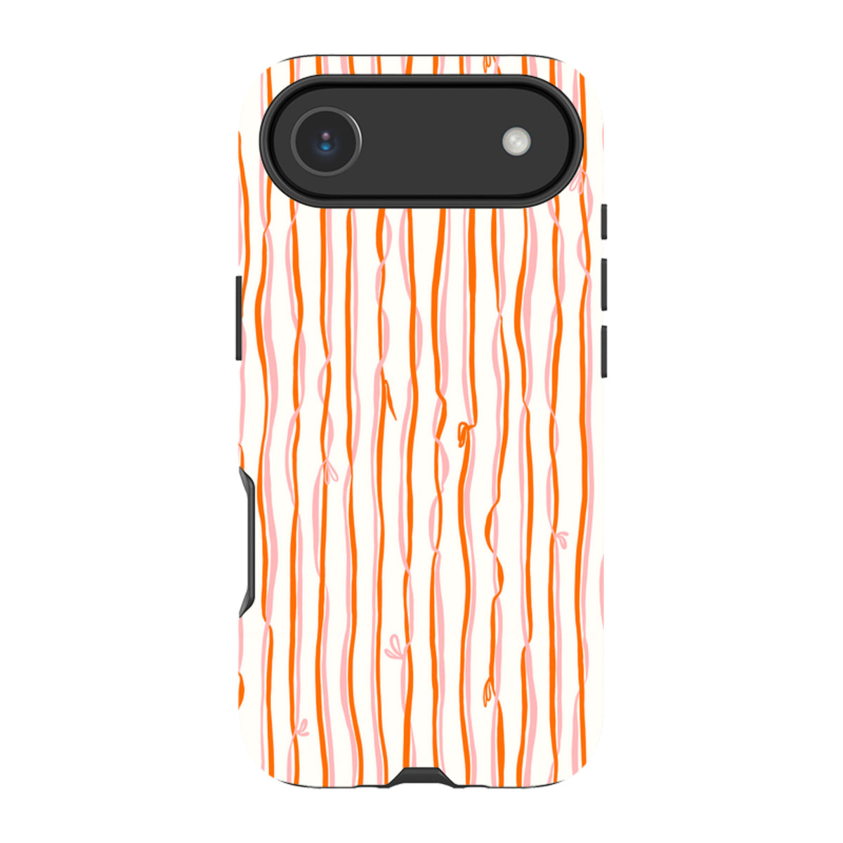 iPhone Tough Case - Ribbons orange and pink By Katherine Quinn