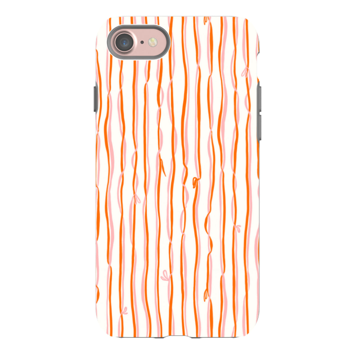 iPhone Tough Case - Ribbons orange and pink By Katherine Quinn