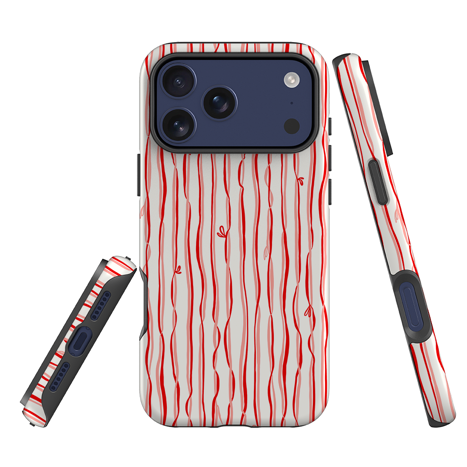 iPhone Tough Case - Ribbons pink and red By Katherine Quinn