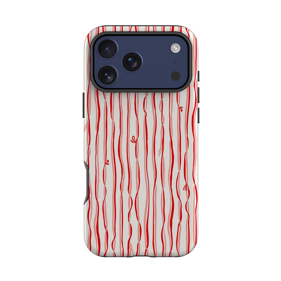 iPhone Tough Case - Ribbons pink and red By Katherine Quinn
