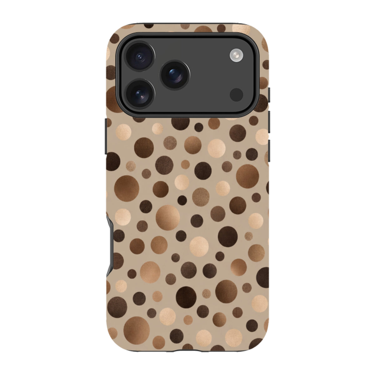 iPhone Tough Case - Rose Gold Polka Dot