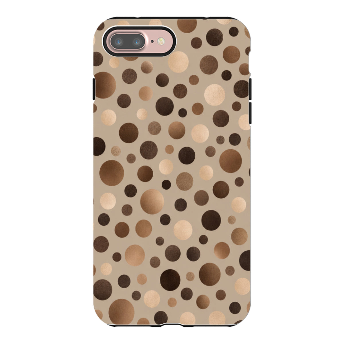 iPhone Tough Case - Rose Gold Polka Dot