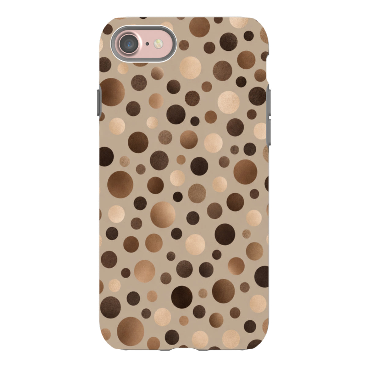 iPhone Tough Case - Rose Gold Polka Dot