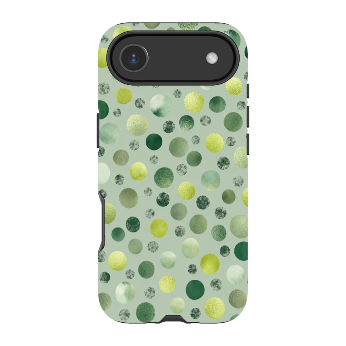 iPhone Tough Case - Sage Green Polka Dot
