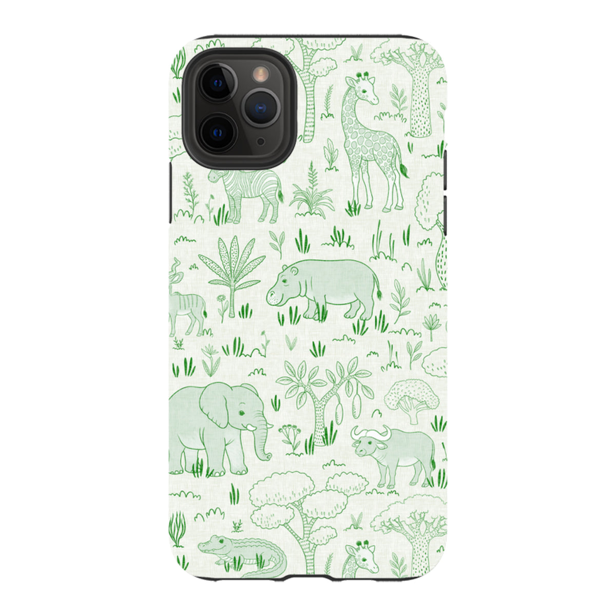 iPhone Tough Case - Savanna Wildlife - Green By Katherine Quinn