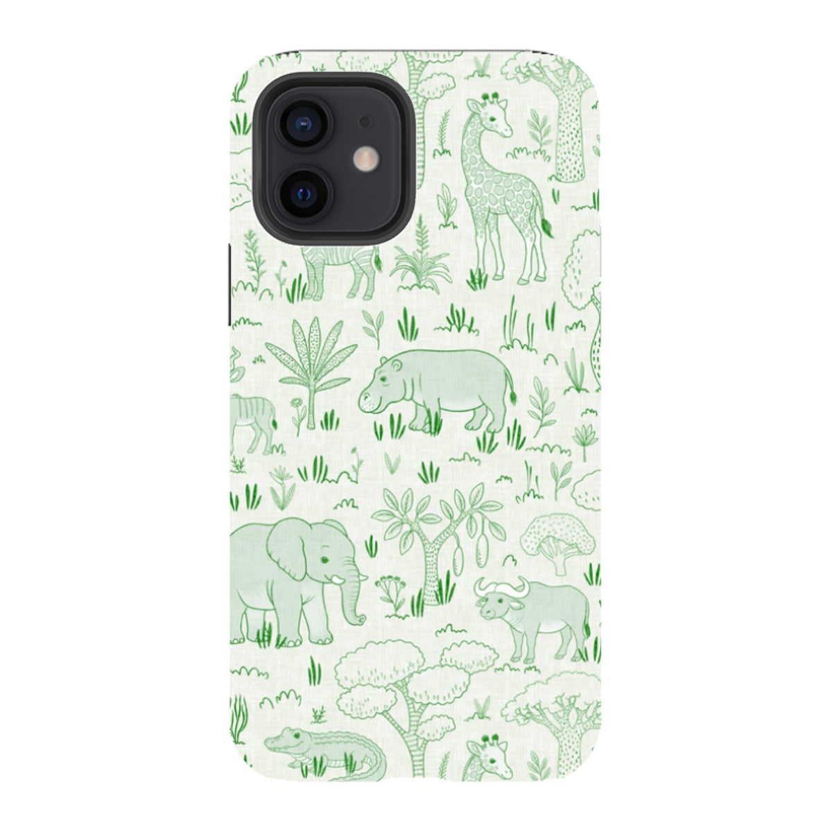 iPhone Tough Case - Savanna Wildlife - Green By Katherine Quinn