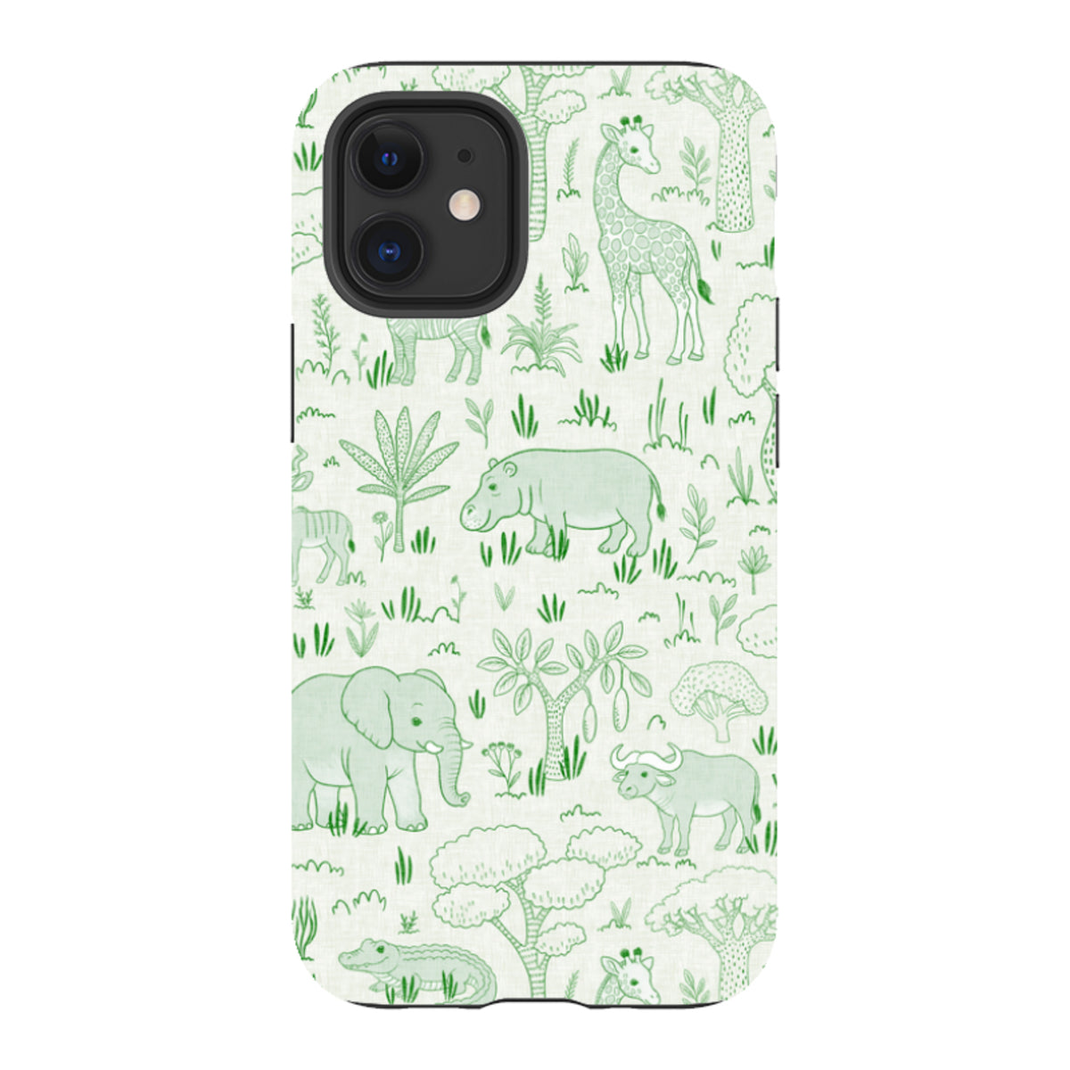iPhone Tough Case - Savanna Wildlife - Green By Katherine Quinn
