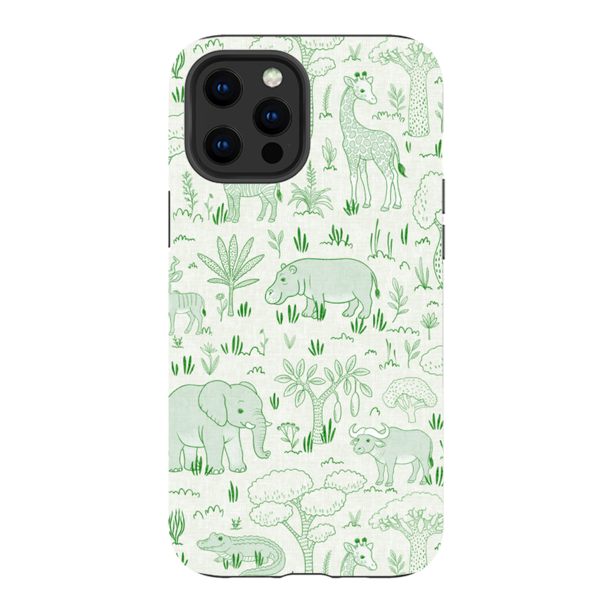 iPhone Tough Case - Savanna Wildlife - Green By Katherine Quinn