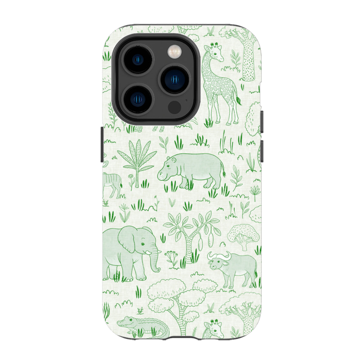 iPhone Tough Case - Savanna Wildlife - Green By Katherine Quinn