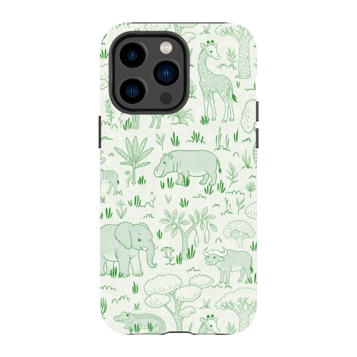 iPhone Tough Case - Savanna Wildlife - Green By Katherine Quinn
