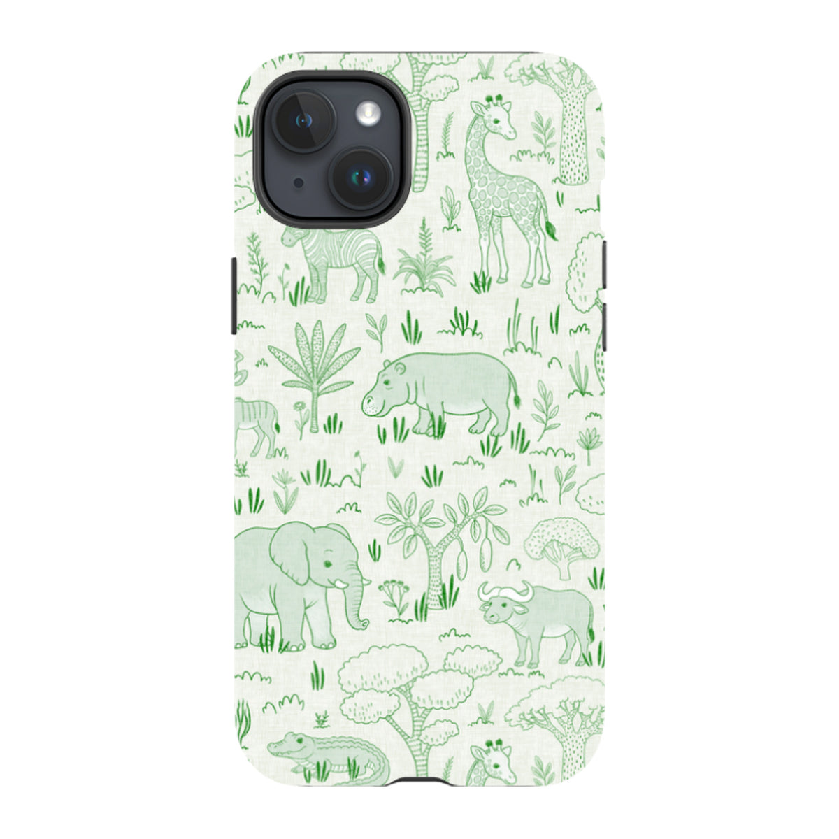 iPhone Tough Case - Savanna Wildlife - Green By Katherine Quinn