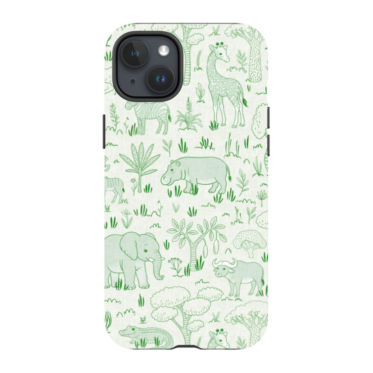 iPhone Tough Case - Savanna Wildlife - Green By Katherine Quinn