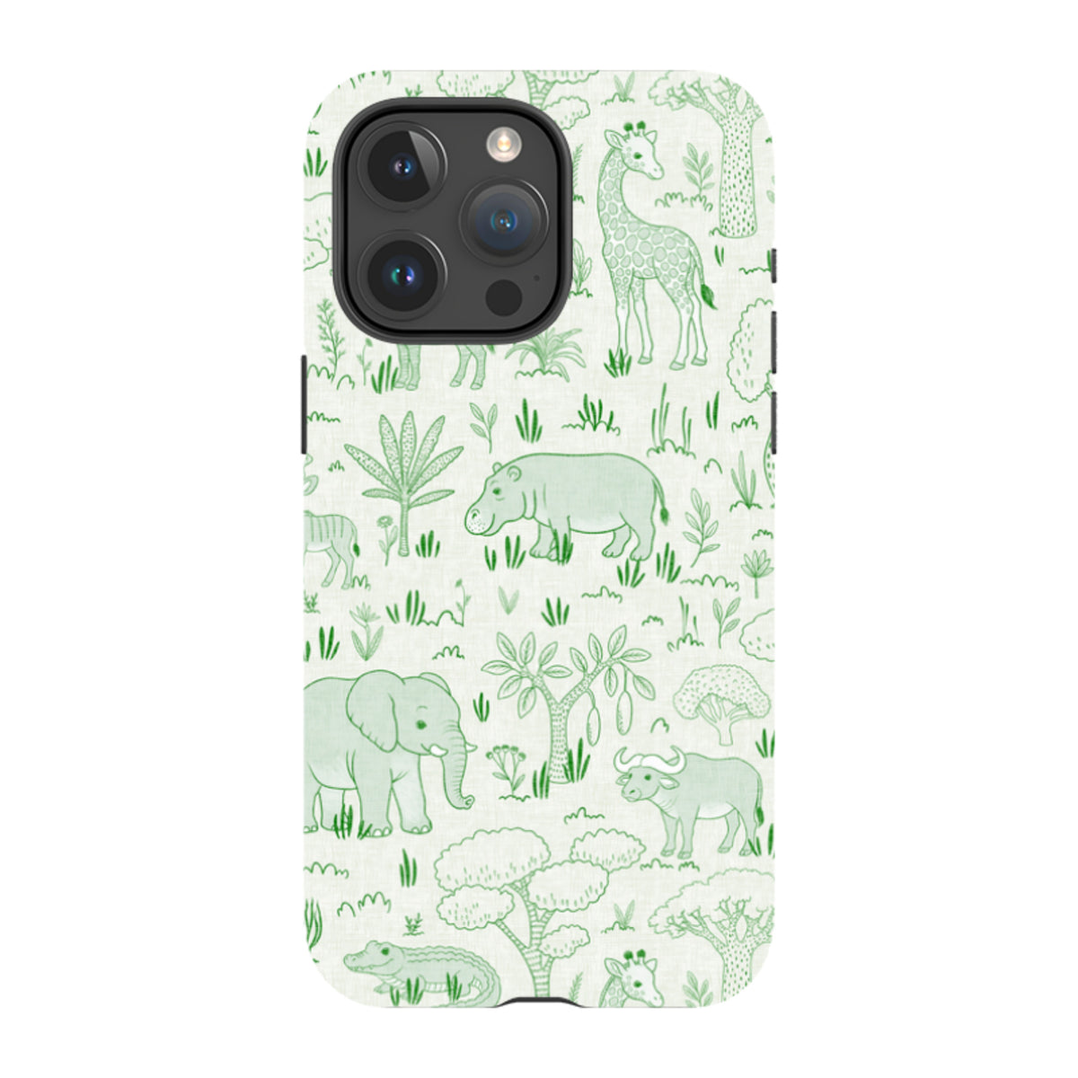 iPhone Tough Case - Savanna Wildlife - Green By Katherine Quinn