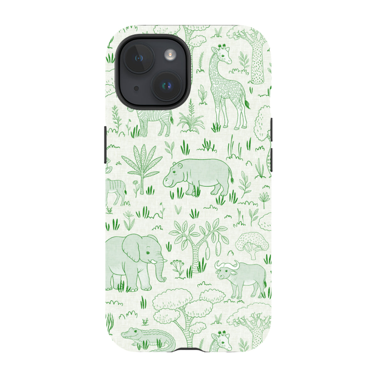iPhone Tough Case - Savanna Wildlife - Green By Katherine Quinn