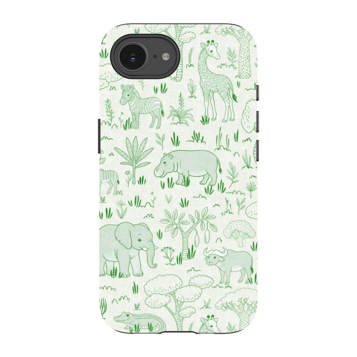 iPhone Tough Case - Savanna Wildlife - Green By Katherine Quinn