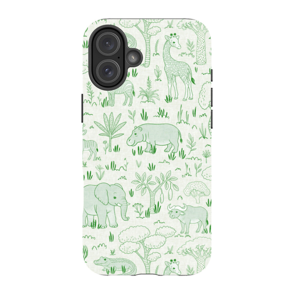 iPhone Tough Case - Savanna Wildlife - Green By Katherine Quinn