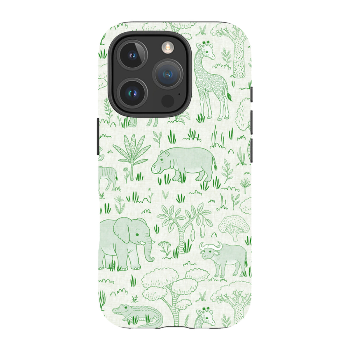 iPhone Tough Case - Savanna Wildlife - Green By Katherine Quinn