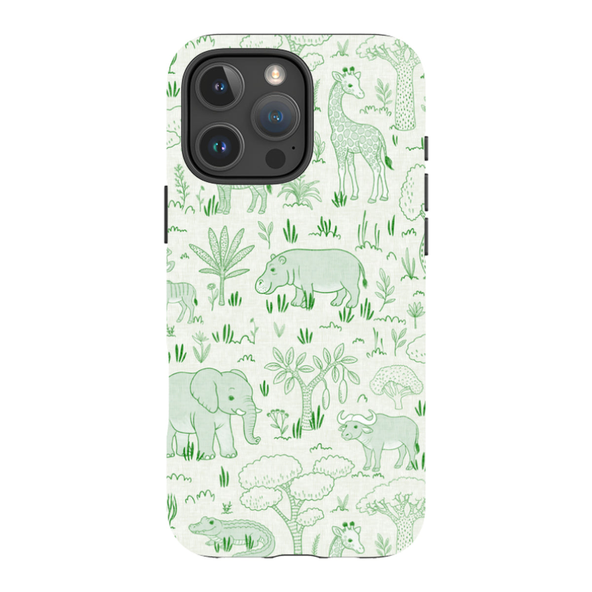 iPhone Tough Case - Savanna Wildlife - Green By Katherine Quinn