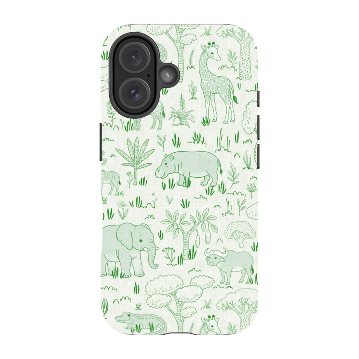 iPhone Tough Case - Savanna Wildlife - Green By Katherine Quinn