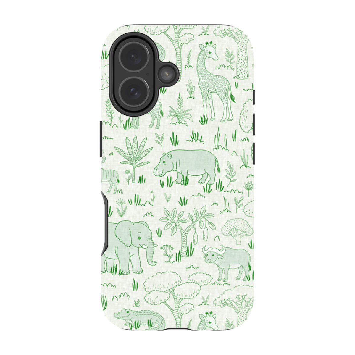 iPhone Tough Case - Savanna Wildlife - Green By Katherine Quinn
