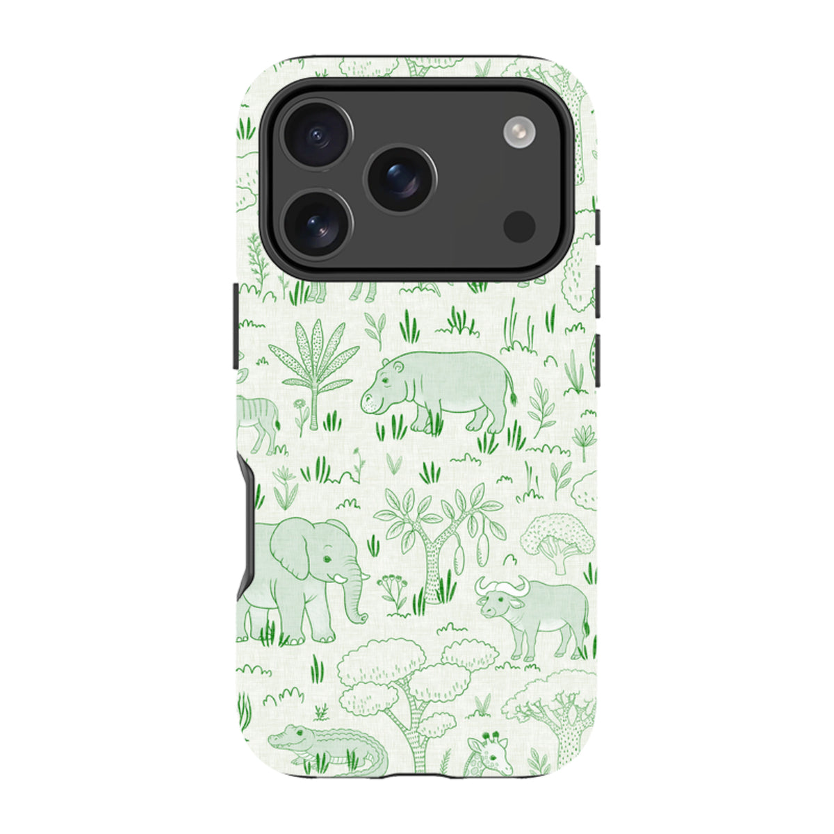 iPhone Tough Case - Savanna Wildlife - Green By Katherine Quinn