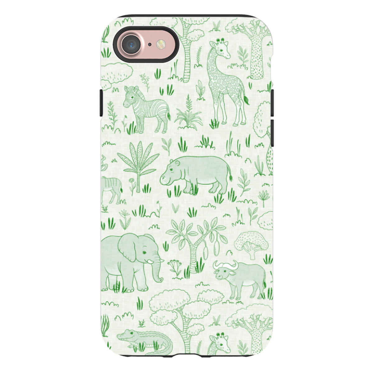 iPhone Tough Case - Savanna Wildlife - Green By Katherine Quinn