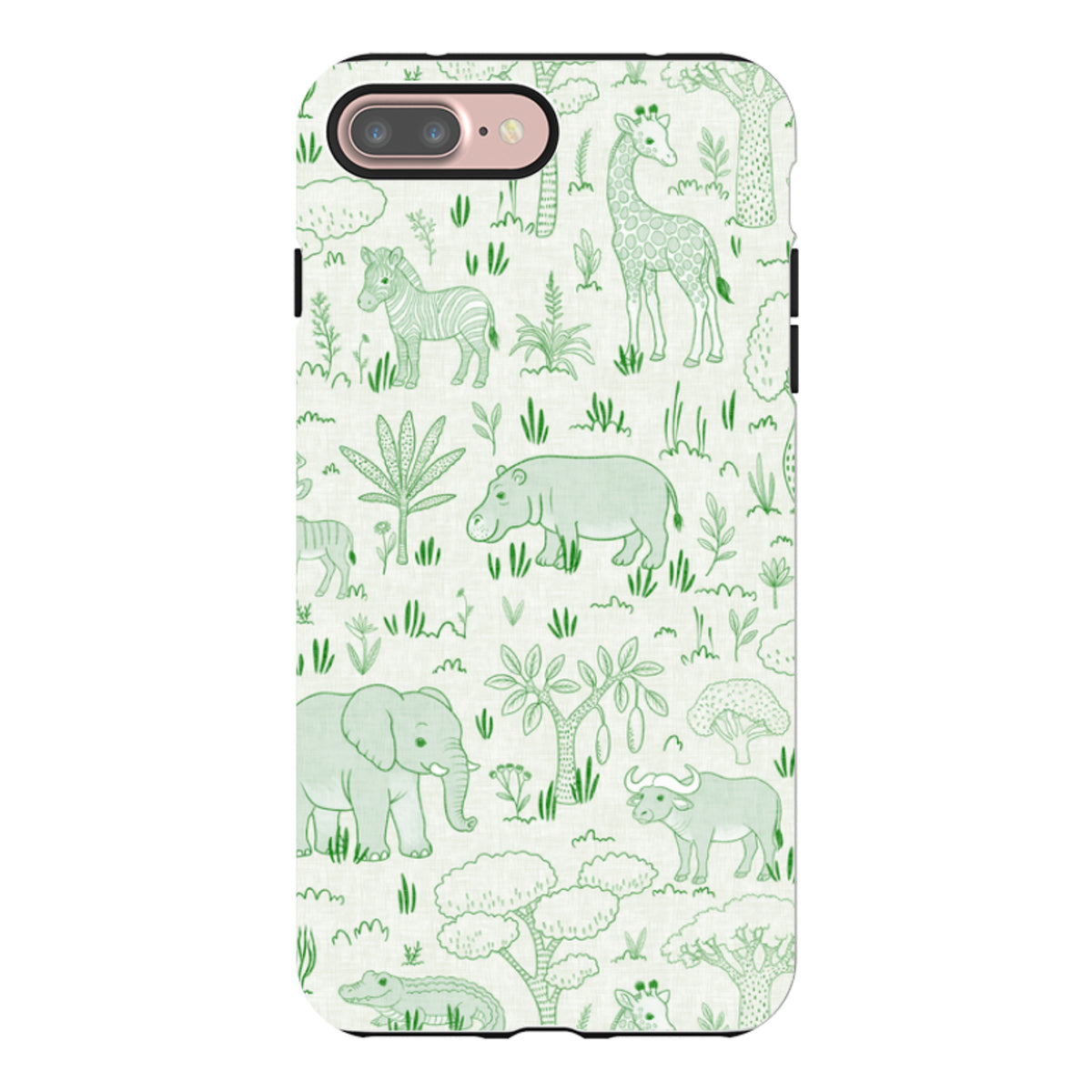iPhone Tough Case - Savanna Wildlife - Green By Katherine Quinn