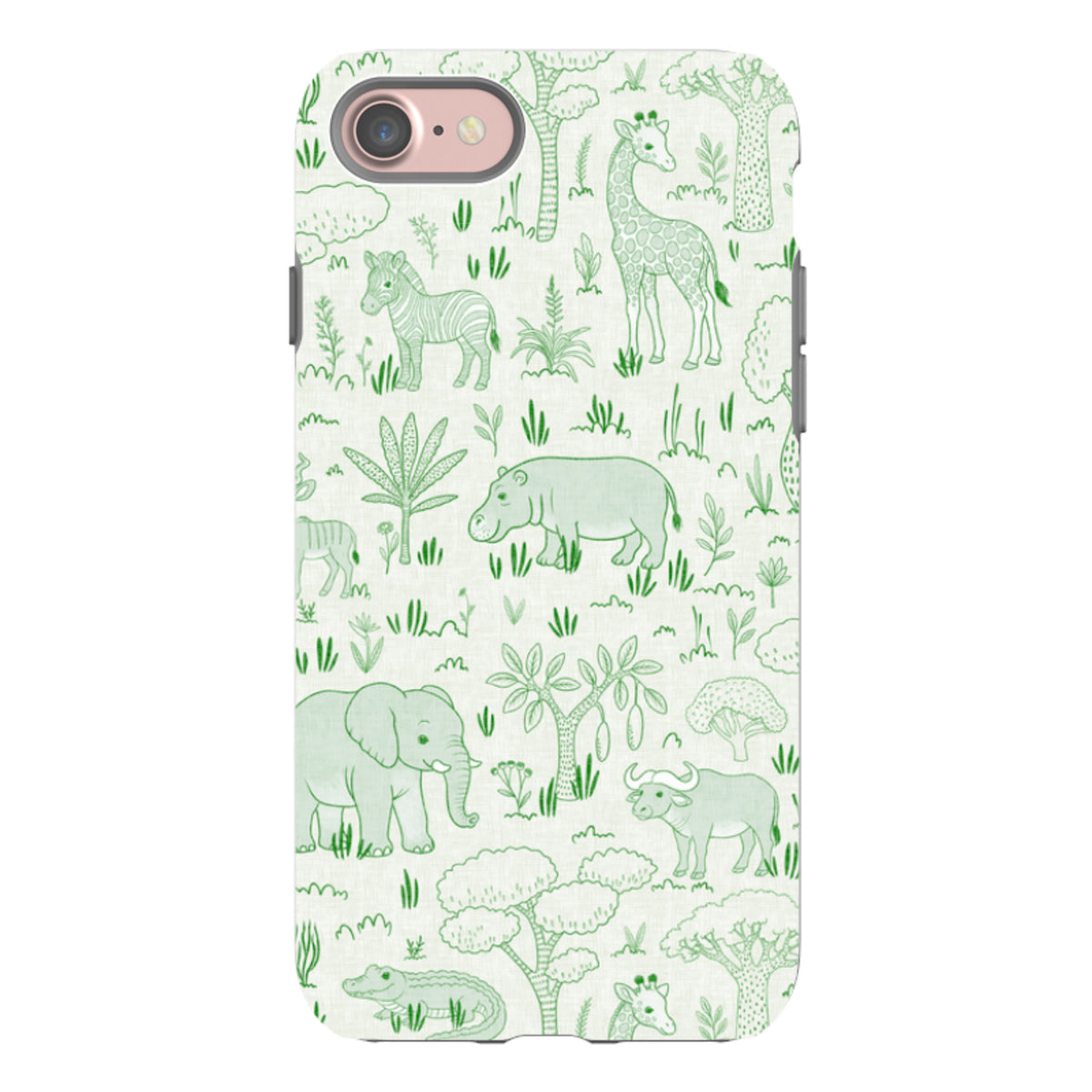 iPhone Tough Case - Savanna Wildlife - Green By Katherine Quinn