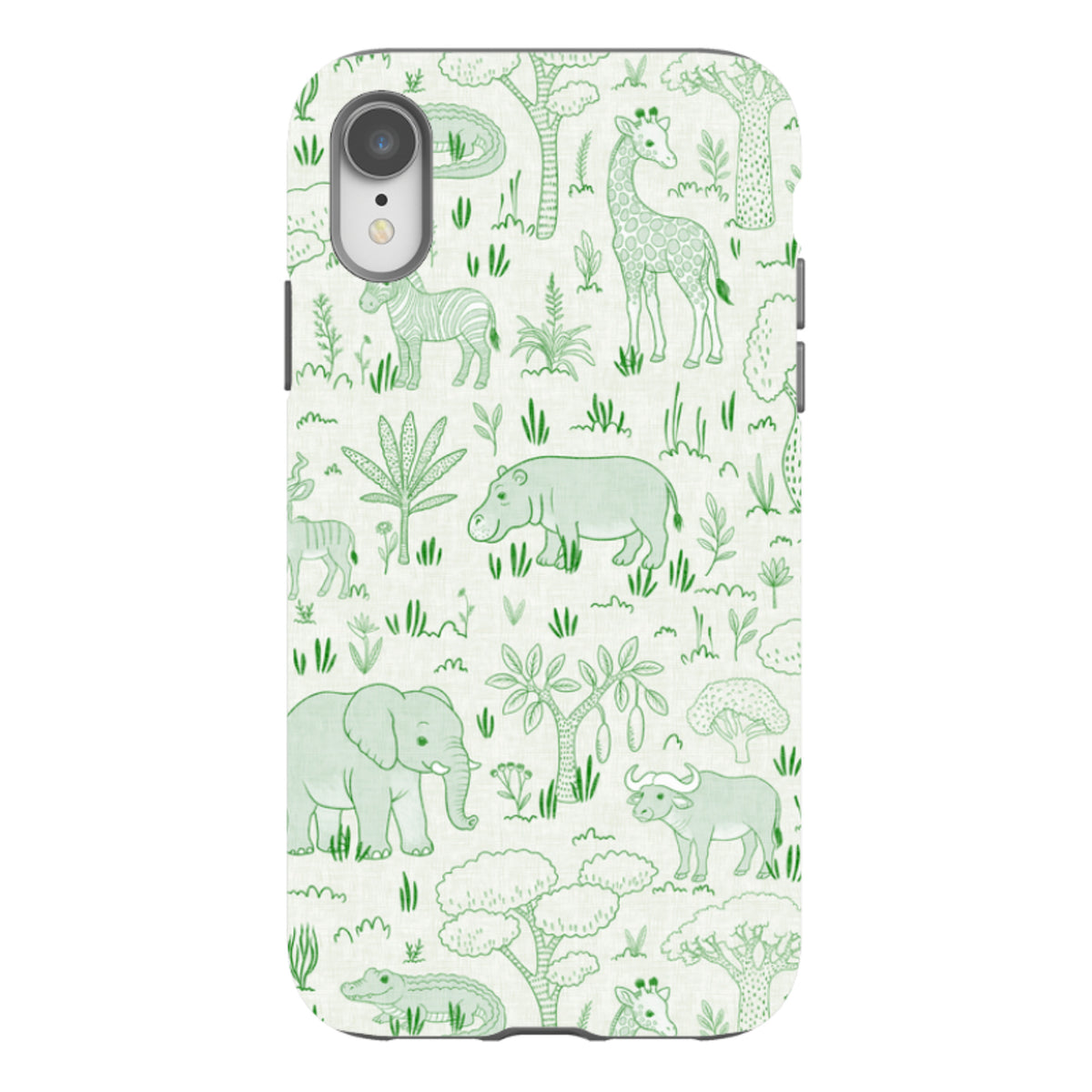 iPhone Tough Case - Savanna Wildlife - Green By Katherine Quinn