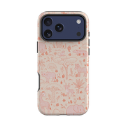 iPhone Tough Case - Savanna Wildlife - Pink and Red By Katherine Quinn