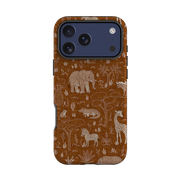 iPhone Tough Case - Savanna Wildlife - Rust By Katherine Quinn
