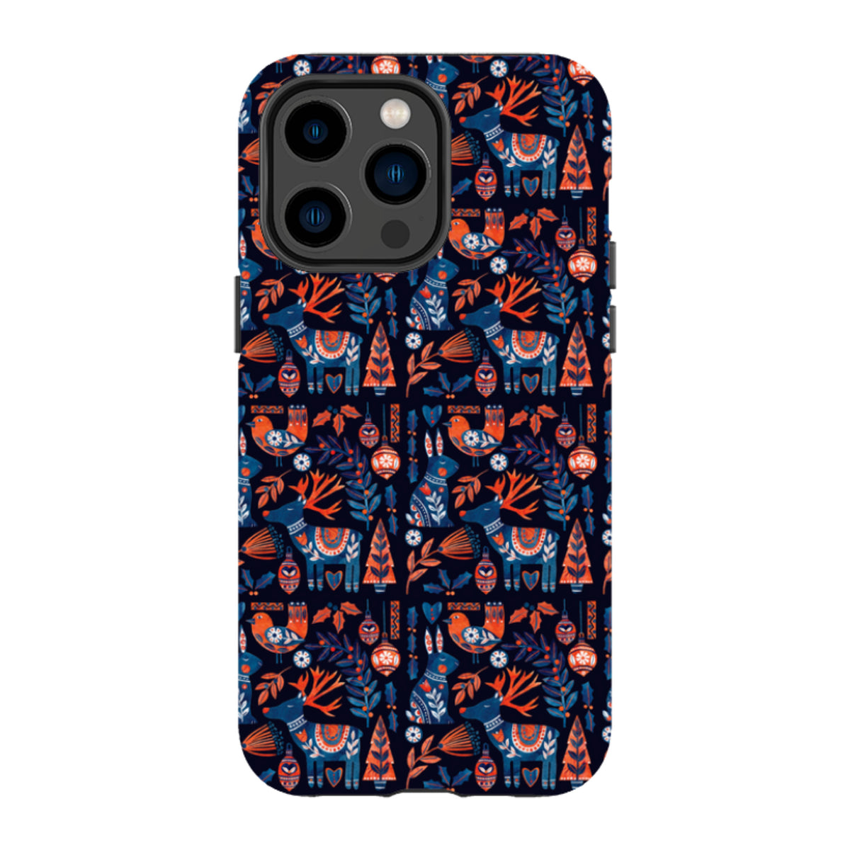 iPhone Tough Case - Scandi Animals Dark By Tracey English