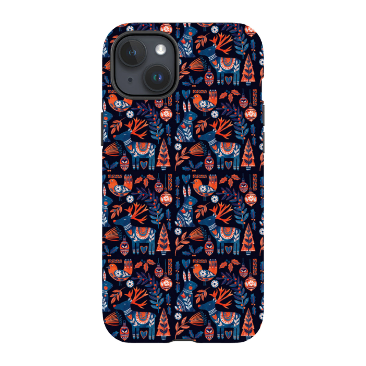 iPhone Tough Case - Scandi Animals Dark By Tracey English