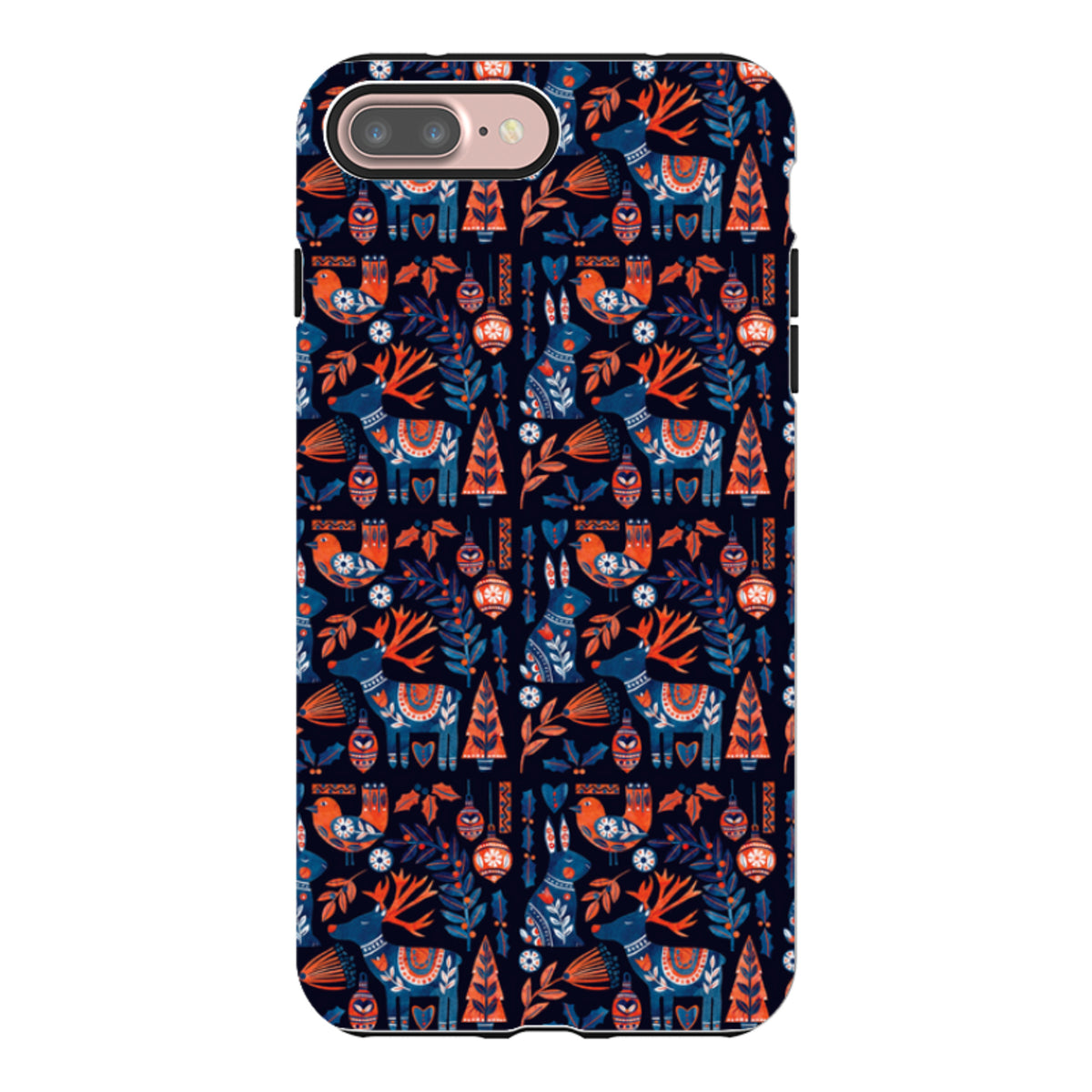 iPhone Tough Case - Scandi Animals Dark By Tracey English