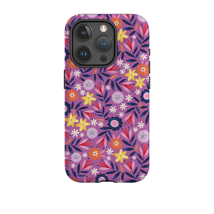 iPhone Tough Case - Scattered Flowers I By Ali Brookes