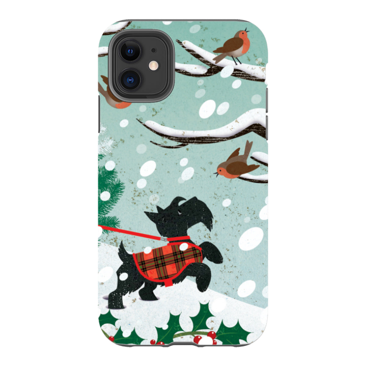 iPhone Tough Case - Scottie in Snow By Liane Payne