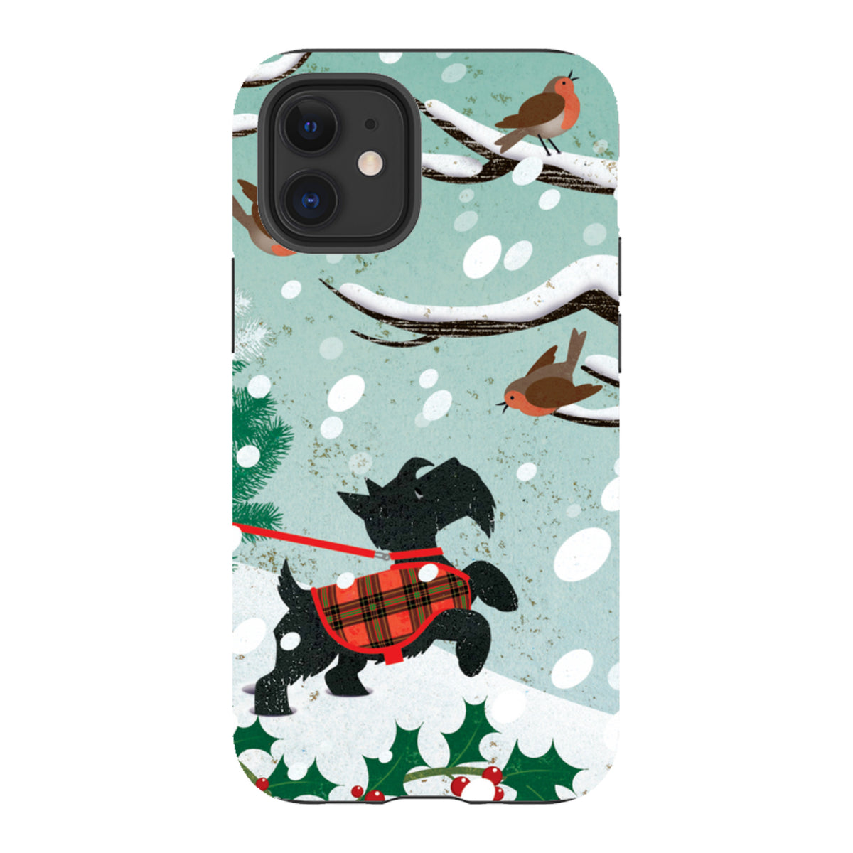 iPhone Tough Case - Scottie in Snow By Liane Payne