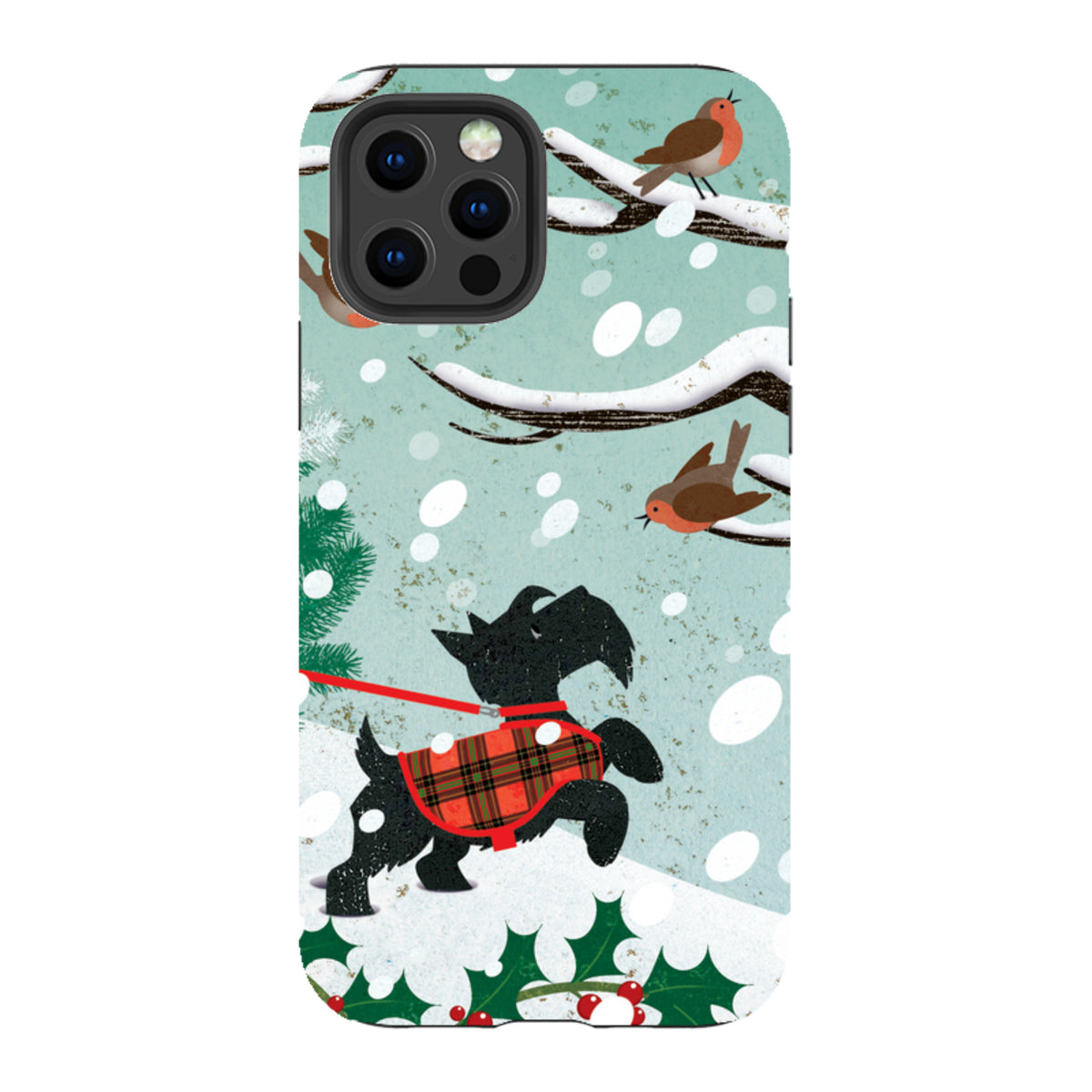 iPhone Tough Case - Scottie in Snow By Liane Payne