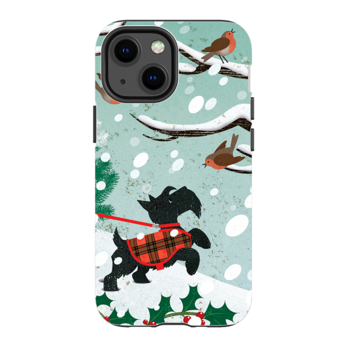 iPhone Tough Case - Scottie in Snow By Liane Payne