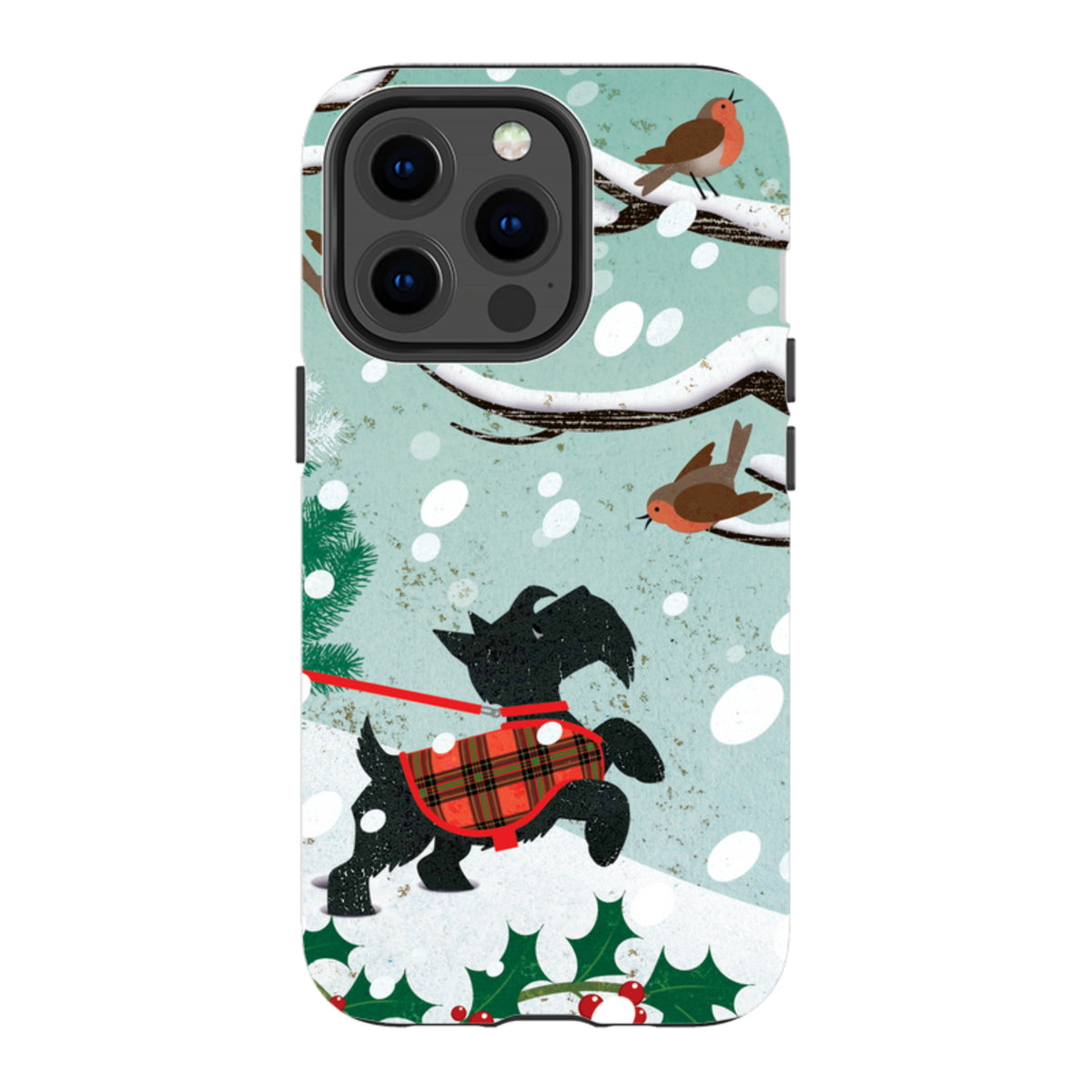 iPhone Tough Case - Scottie in Snow By Liane Payne